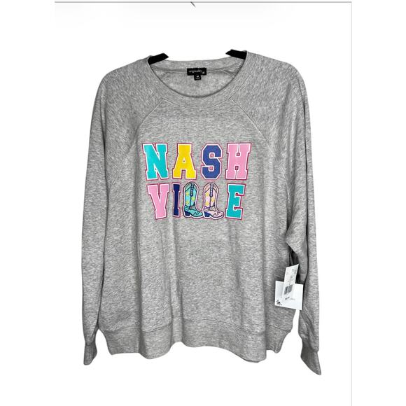 Originality Tops - Originality Nashville Graphic Sweatshirt Gray Size Medium NWT